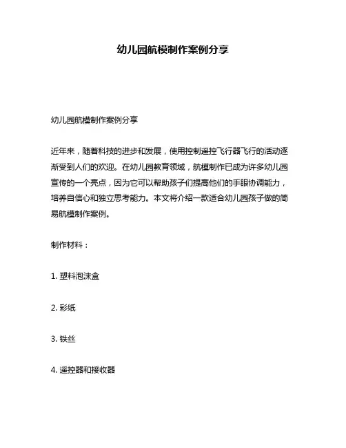 幼儿园航模制作案例分享