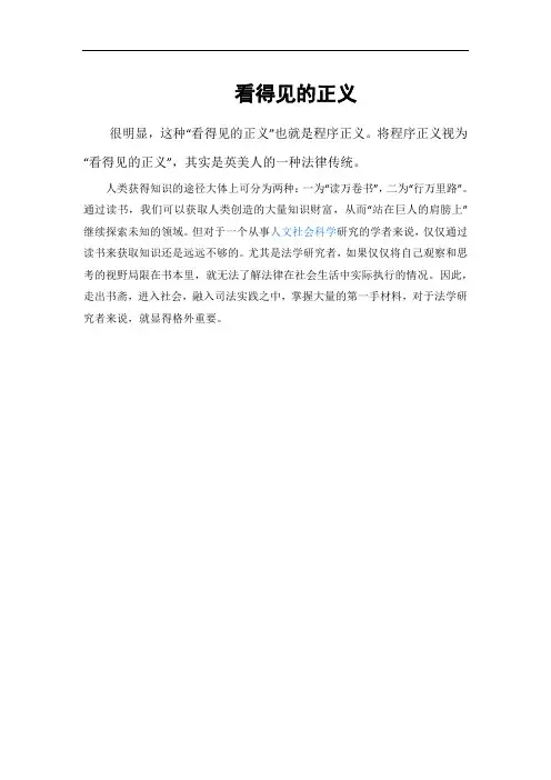 看得见的正义