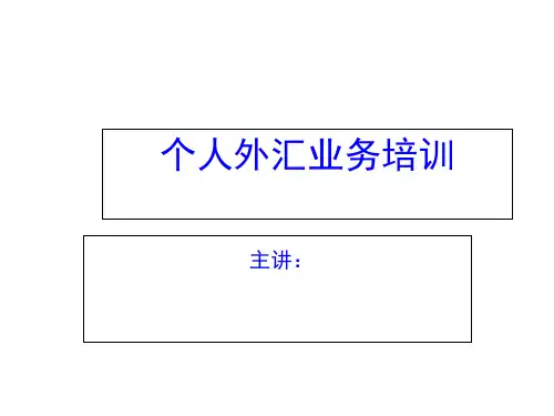 个人外汇业务培训(备注)