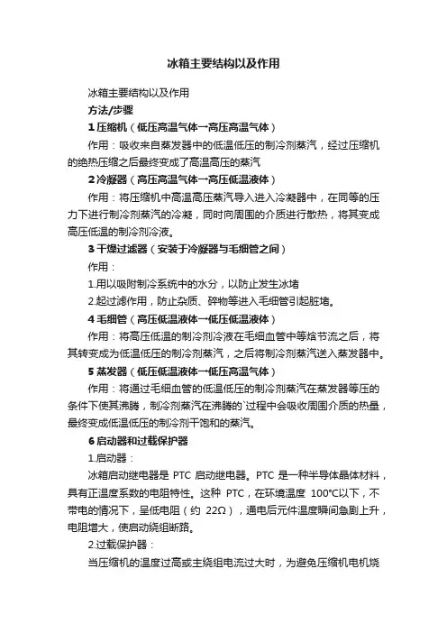 冰箱主要结构以及作用