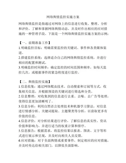 网络舆情监控实施方案