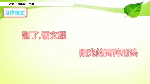 部编版六年级下册语文课件习作例文别了,语文课