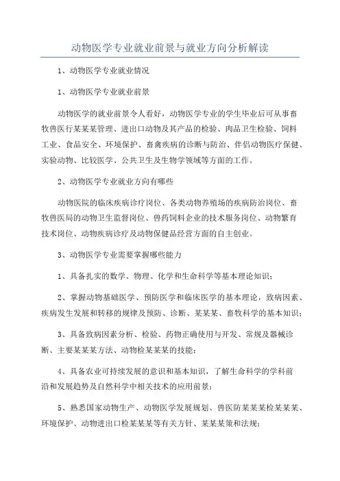 动物医学专业就业前景与就业方向分析解读