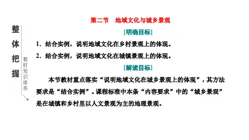 鲁教版地理必修第二册  第二单元  乡村与城镇第二节  地域文化与城乡景观