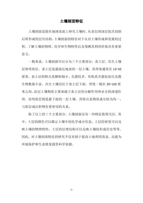 土壤剖面特征