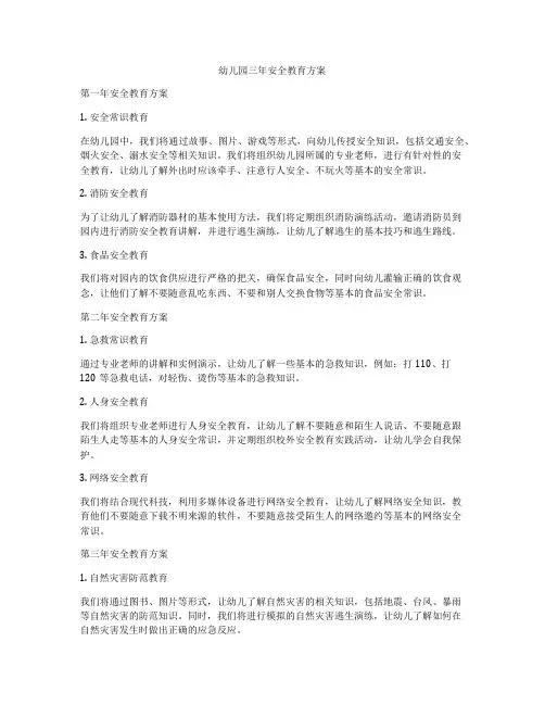 幼儿园三年安全教育方案