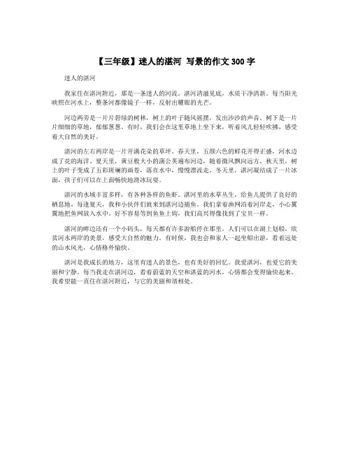【三年级】迷人的湛河 写景的作文300字