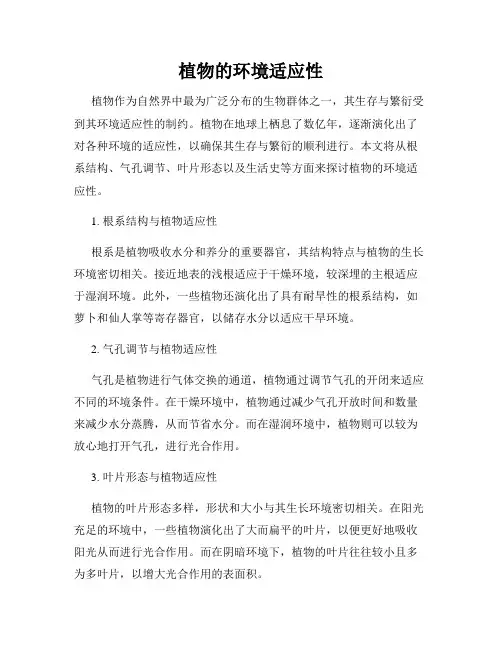 植物的环境适应性
