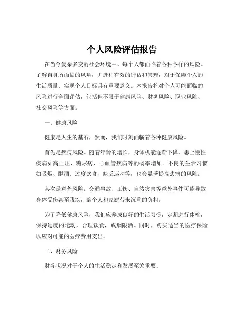 个人风险评估报告