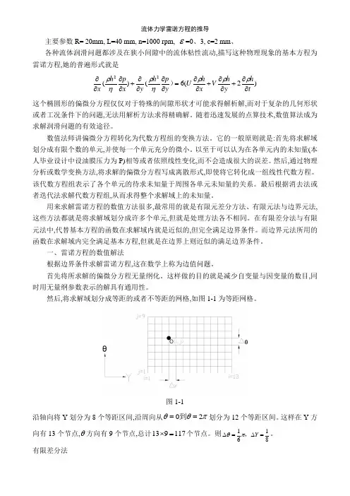 流体力学雷诺方程的推导