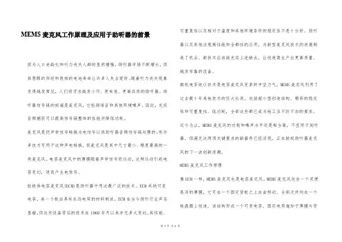 MEMS麦克风工作原理及应用于助听器的前景