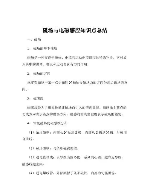 磁场与电磁感应知识点总结