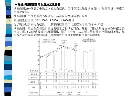 路线纵断面图的绘制及施工量计算精品PPT课件