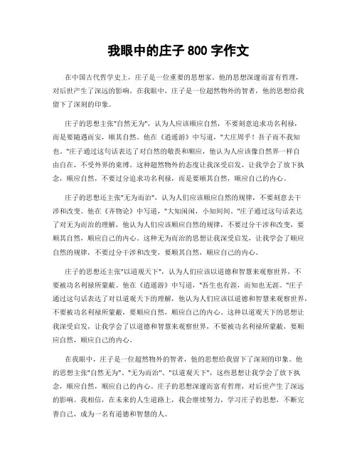 我眼中的庄子800字作文