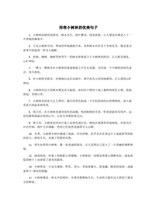 形容小树林的优美句子