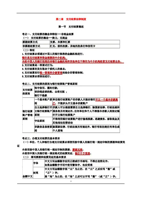 第二章_支付结算法律制度(归纳)教材