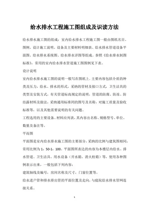 给水排水工程施工图组成及识读方法 
