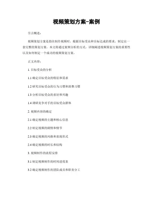 视频策划方案-案例