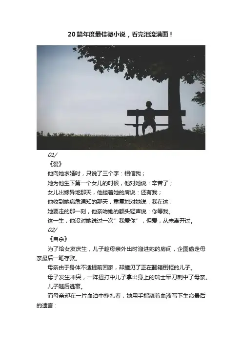 20篇年度最佳微小说，看完泪流满面！