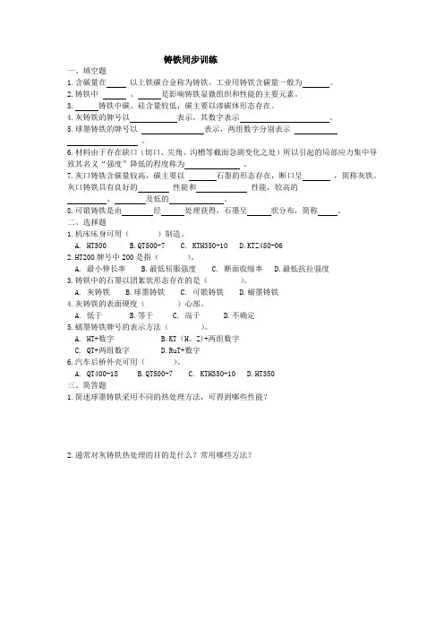 铸铁同步训练