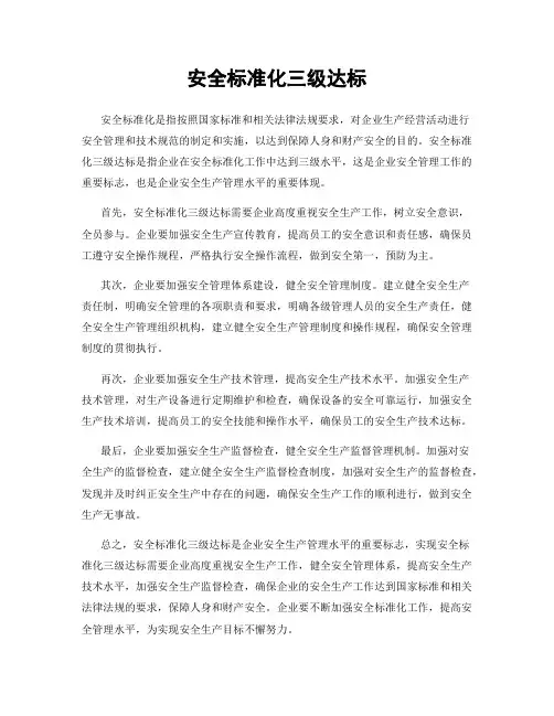 安全标准化三级达标