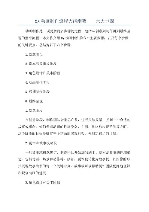 Mg动画制作流程大纲纲要——六大步骤