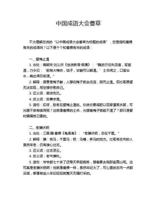 中国成语大会曹草