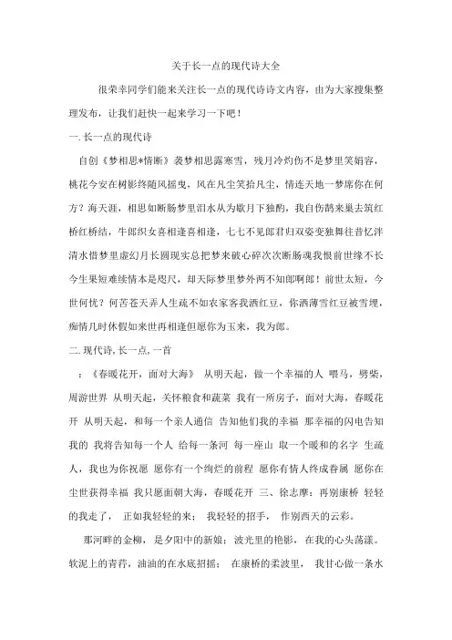 长一点的现代诗