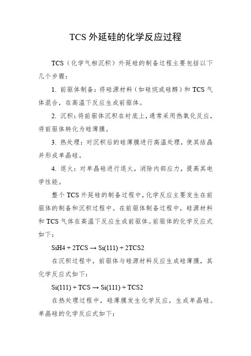 tcs外延硅的化学反应过程