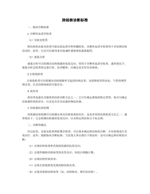 肺结核诊断标准