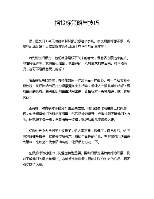 招投标策略与技巧