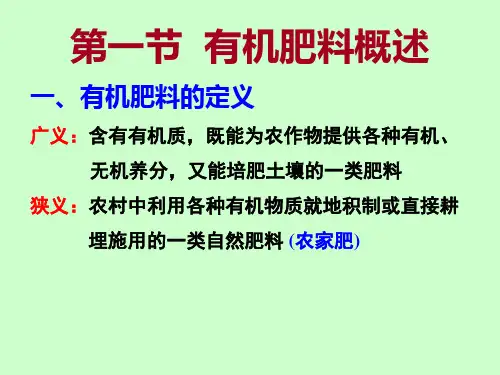 有机肥料PPT课件