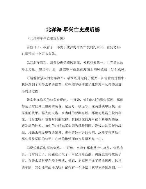 北洋海 军兴亡史观后感