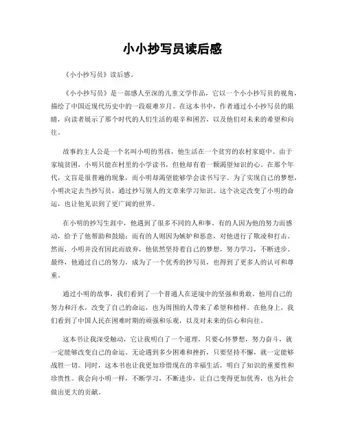 小小抄写员读后感