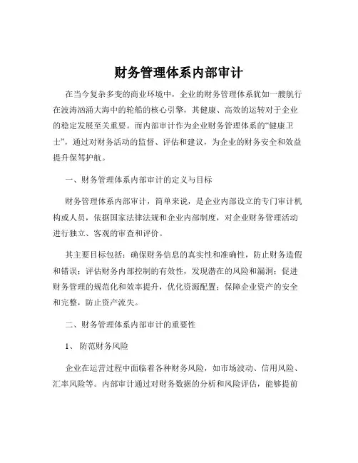 财务管理体系内部审计