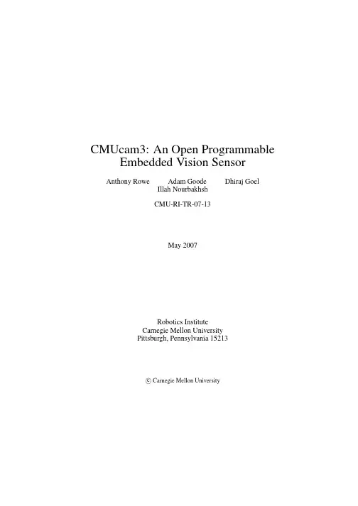 CMUcam3 An Open Programmable Embedded Vision Sensor
