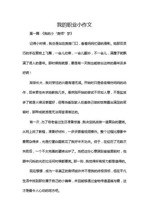 我的职业小作文