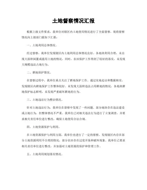 土地督察情况汇报
