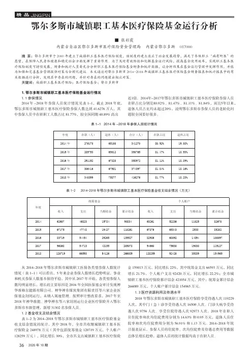 鄂尔多斯市城镇职工基本医疗保险基金运行分析