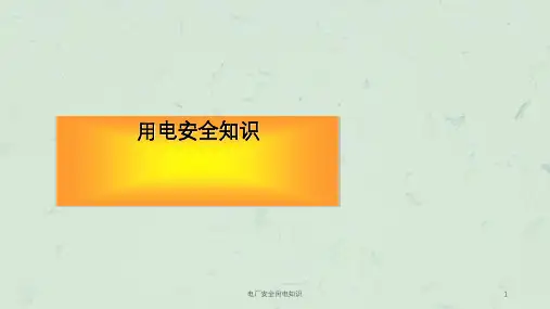 电厂安全用电知识课件