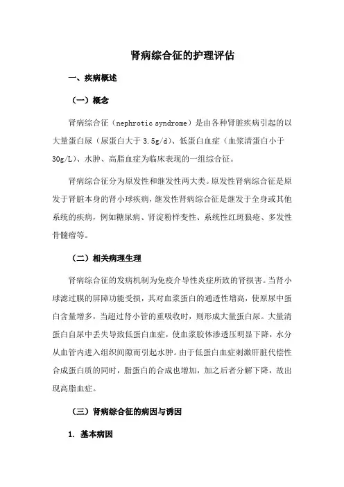 肾病综合征的护理评估