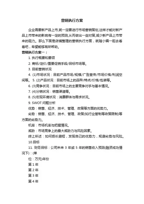 营销执行方案