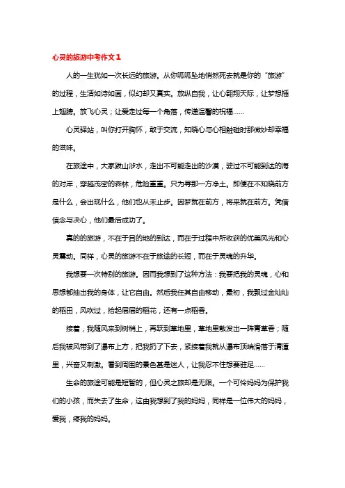 心灵之旅作文800字初中