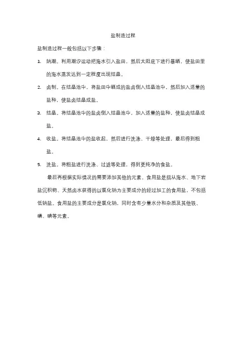 盐制造过程