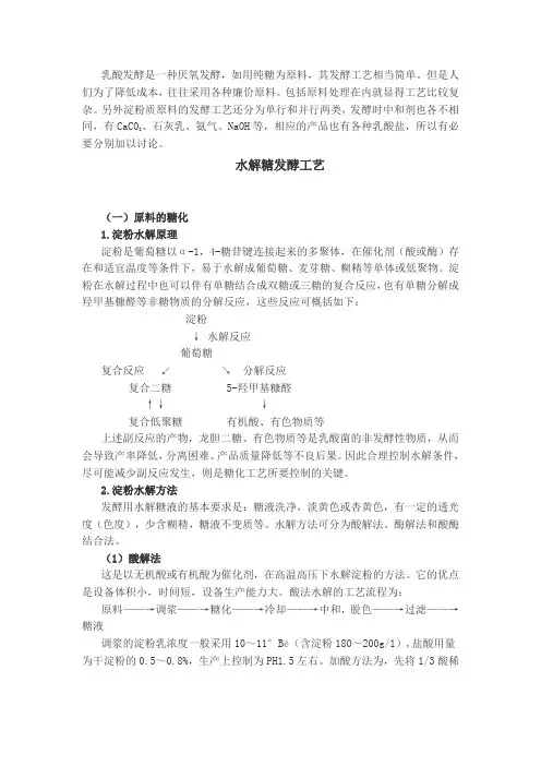 乳酸发酵工艺(一)