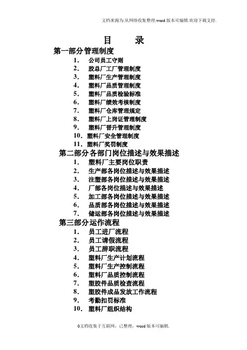 塑料厂员工手册