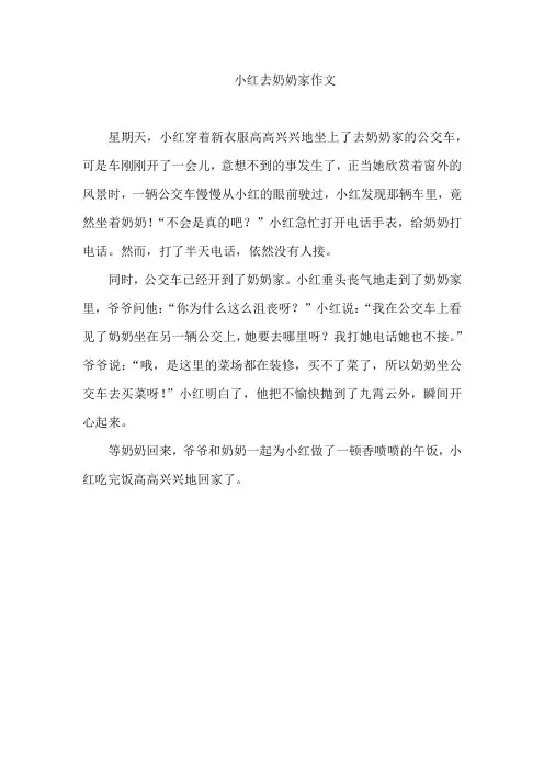 小红去奶奶家作文