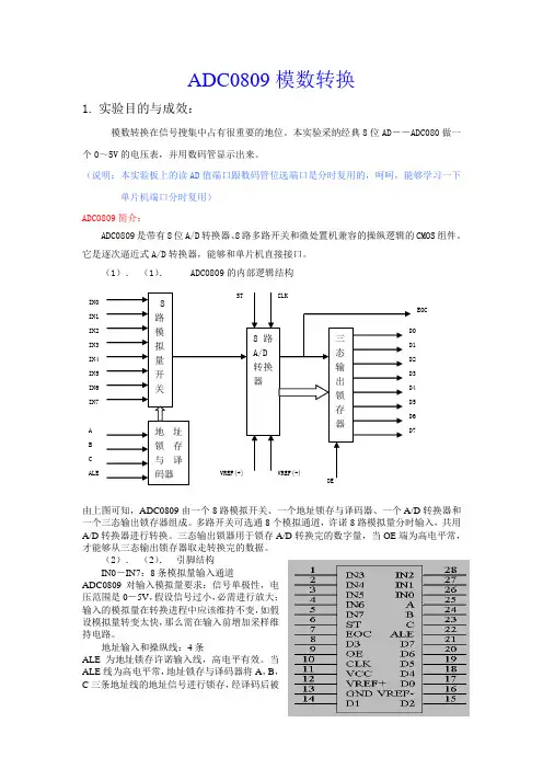 ADC0809模数转换