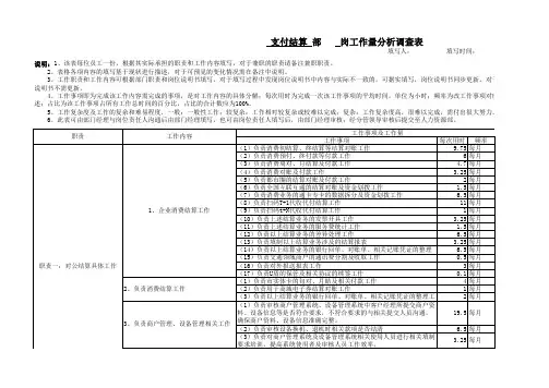 工作量分析调查表