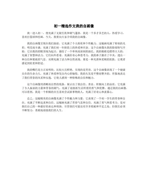 初一精选作文我的自画像